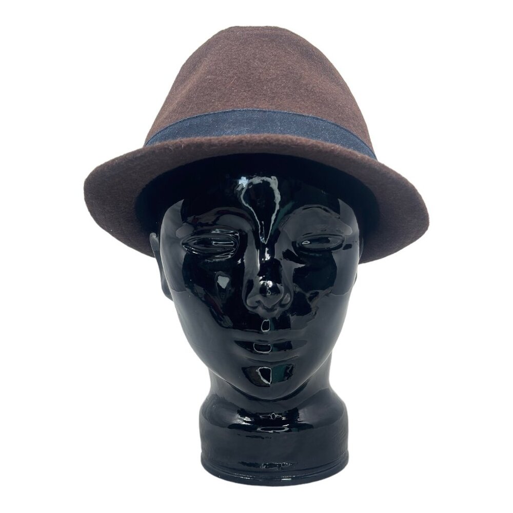 Mega Cap Short Brim Fedora Hat 60% wool 40% Rayon Size M Brown - Picture 5 of 9